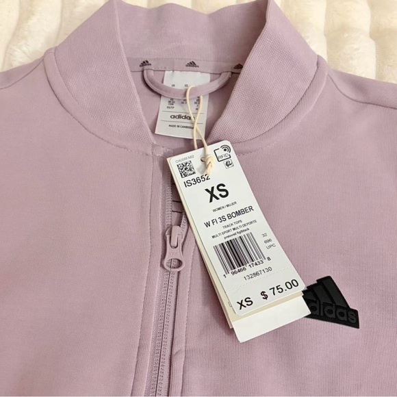 adidas Women's Light Purple Bomber Jacket - Picture 2 of 5